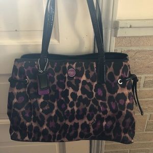 Coach Purple Leopard Purse